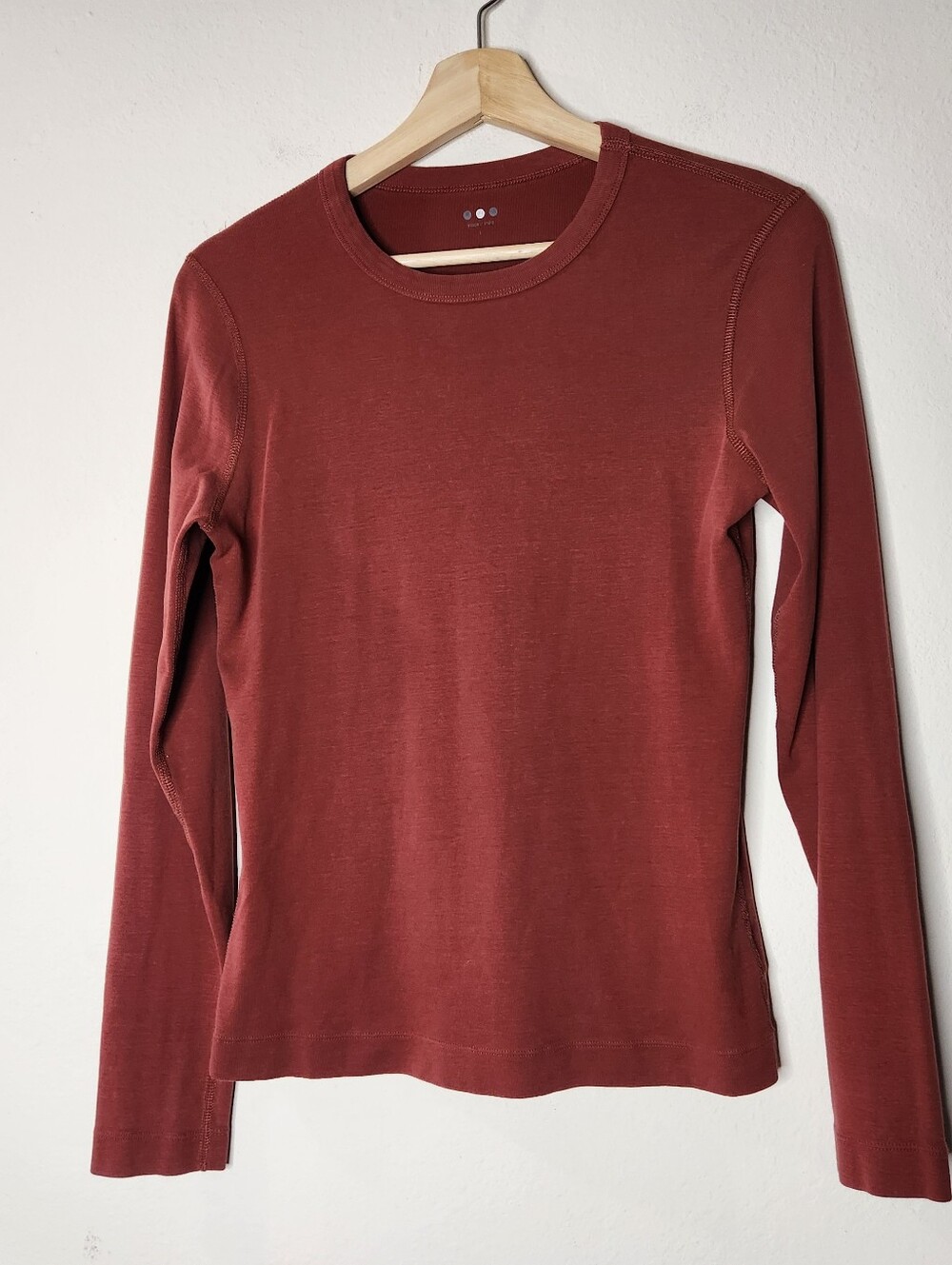 Three Dots Womens Large Maroon Red Long Sleeve Basic Shirt
